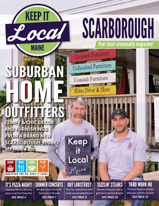 The cover of Keep It Local Maine where Suburban Home Outfitters is on the cover.
