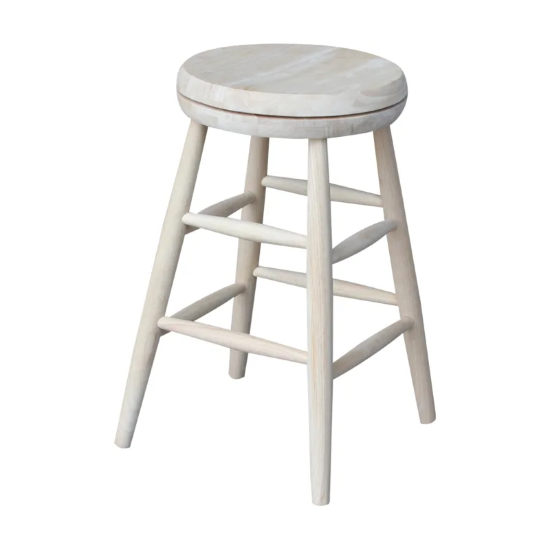 Unfinished 24" Swivel Scooped Seat Stool