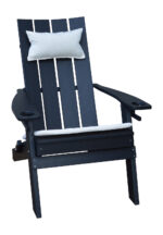 Black Hampton Folding Adirondack Chair with a head and seat plush attached