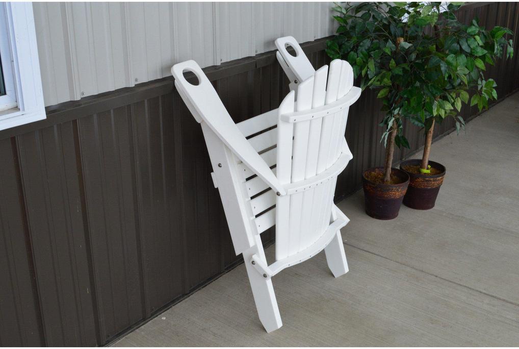 Folding Fanback Adirondack Chair folded up against a wall
