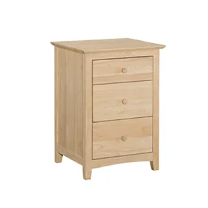 Lancaster Nightstand w/ 3 drawers - Unfinished