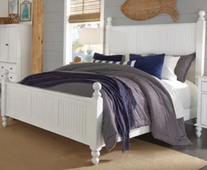 Cottage Style Bed - Beach White in a bedroom environment