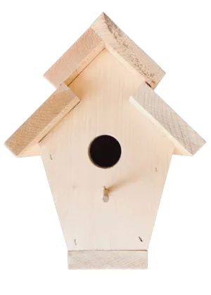 Maine-made unfinished Double Roof Birdhouse