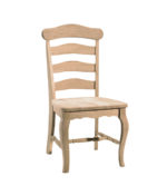 Country French Ladderback Hardwood Chair- Unfinished