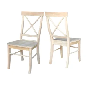 Set of two Unfinished X Back Chairs