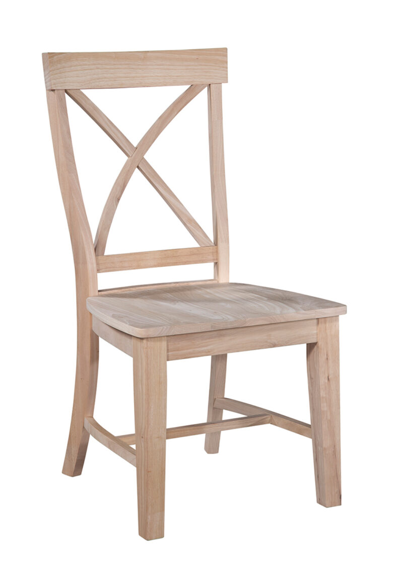 Front view of Creekside X-Back Hardwood Chair- Unfinished