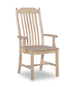 Front view of Steambent Arm Hardwood Chair- Unfinished