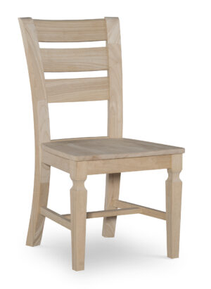 Front view of Ladderback Vista Hardwood Chair- Unfinished