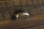 Close up of the Dakota Oak TV Stand's beautiful drawer handle