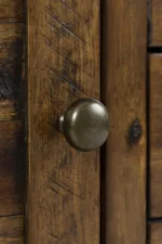 Close up of the Dakota Oak TV Stand's beautiful door handle