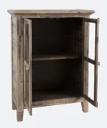 Rustic Shores Greywash 32" Accent Cabinet Wit hOpe nDoors
