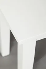 Up-close corner view of the Paperwhite Simplicity Bench