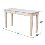 Java Console Table W/2 Drawers Dimensional view