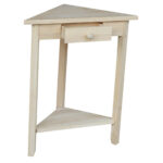 Corner Accent Table with drawer open