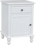 Cottage Nightstand with 1 drawer/1 door - Beach White