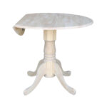 36" Round Dual Dropleaf Table with one leaf down