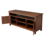 Entertainment / TV Stand - With 2 Doors-Espresso, doors open