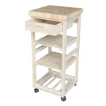 Unfinished Kitchen Trolley with top drawer open