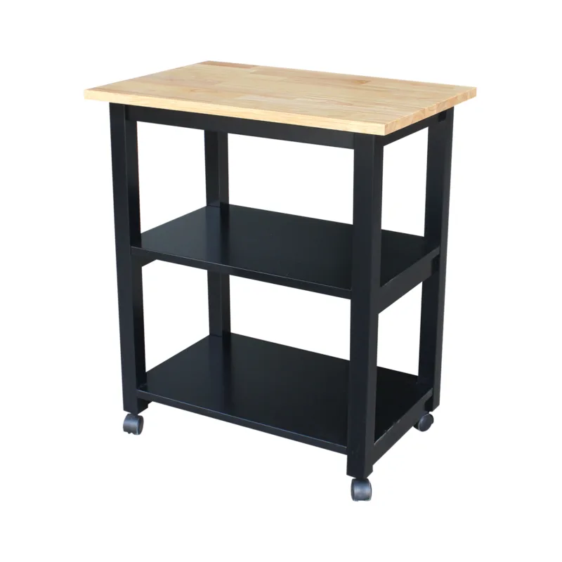 Microwave Cart-Black/Natural