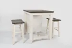 Vintage White Madison County Counter Height Dining 3 PC. Stool Set