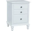 Cottage Nightstand with 3 drawer -Beach White