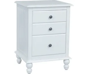 Cottage Nightstand with 3 drawer -Beach White