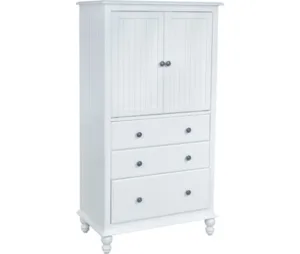 Cottage Armoire w/3-Drawers 2 doors in Beach White