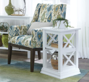 Hampton accent table with shelves